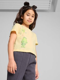 Puma - X Trolls Girls Yellow Graphic Short T-Shirt