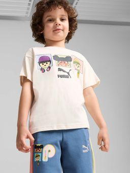 Puma - X Playmobil Graphic Boys Off White Relaxed Fit T-Shirt
