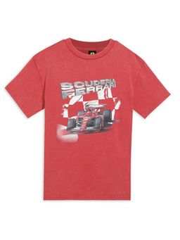 Puma - Unisex Red Scuderia Ferrari Printed T-Shirt