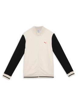 Puma - White Graphic Knitted Boys Jacket