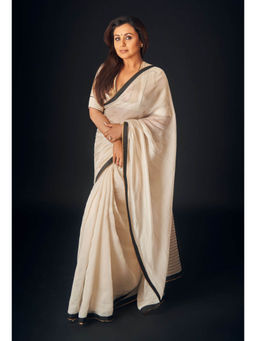 Masaba - Raincore 2.0 Saree In Color Off White with Unstitched Blouse
