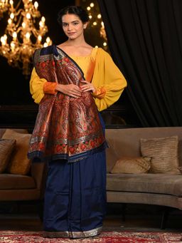 Beatitude - Blue Soft Woven Banarasi Saree with Unstitched Blouse