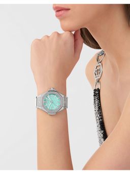 Philipp Plein - Women Date Superlative 3.9 cm Turquoise Dial Analog Watch (PWBDA0624) (M)