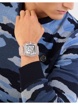 Philipp Plein - Men Date Superlative 4.4 cm Silver Dial Analog Watch (PWPTA0524) (M)