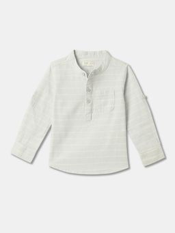 R&B - Cotton Regular Fit Full Sleeve Mandarin Collar Boys Shirt