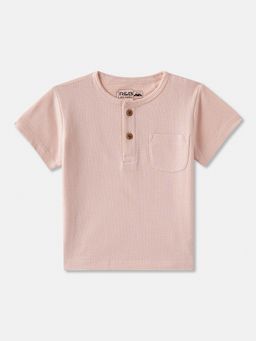 R&B - Cotton Regular Fit Half Sleeve Henley Neck Boys T-Shirt