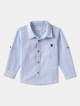 R&B - Linen Relaxed Fit Full Sleeve Collar Neck Boys Shirt