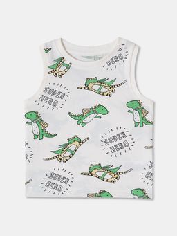 R&B - Cotton Regular Fit Sleeveless Round Neck Boys T-Shirt