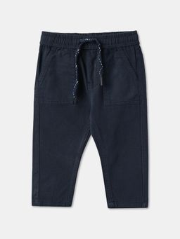 R&B - Cotton Relaxed Fit Solid Drawstring Waist Boys Trouser