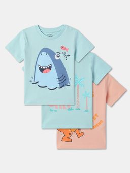 R&B - Cotton Regular Fit Half Sleeve Round Neck Boys T-Shirts (Pack of 3)