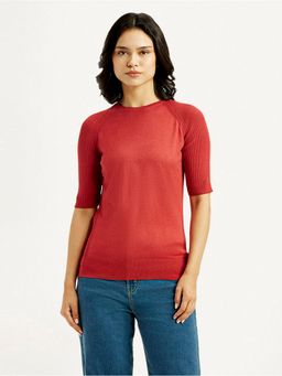 Levi's - Women Rust Solid Crew Neck Top