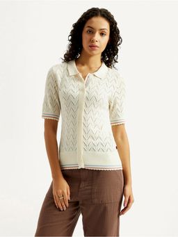 Levi's - Women White Textured Slim Fit Shirt