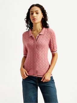 Levi's - Women Pink Textured Slim Fit Shirt