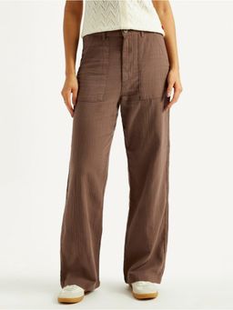 Levi's - Women Brown Textured Loose Fit Pant