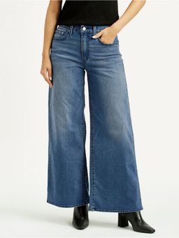 Levi's - Women 728 Flared Fit Dark-Blue Solid Jeans