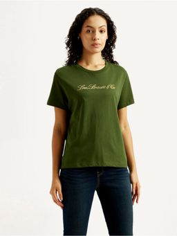 Levi's - Women Green Solid Crew Neck T-Shirt