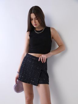 ONLY - Women Black Embellished Skort