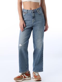 ONLY - Women Solid Straight Fit Blue Jeans