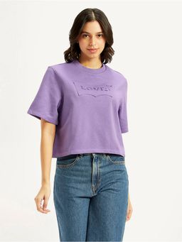 Levi's - Women Purple Solid Boxy Fit T-Shirt