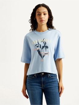 Levi's - Women Blue Typography Boxy T-Shirt