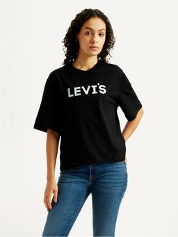 Levi's - Women Black Solid Relaxed Fit T-Shirt