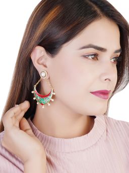 Estele - Gold Plated Beautiful Designer Earrings with Pearl for Women