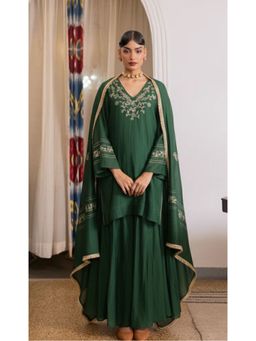 Zebein - Rohini Kurta with Sharara and Dupatta - Green