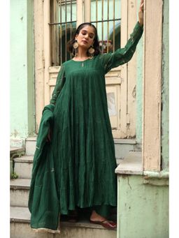 Zebein - Mayurika Kurta with Pant and Dupatta - Green