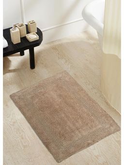OBSESSIONS - Washable Reversible Camel Brown Cotton Bathmat (S)