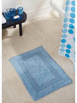 OBSESSIONS - Washable Reversible Baby Blue Cotton Bathmat (S)