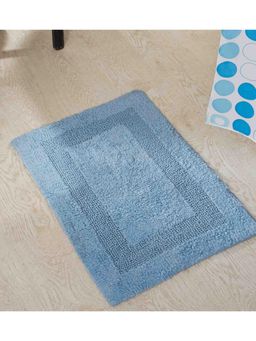 OBSESSIONS - Washable Reversible Baby Blue Cotton Bathmat (M)