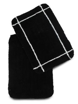 Sashaa World - Black Anti-Slip Microfiber Bathmats (Pack of 2)