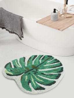 Sashaa World - Green Palm Leaf Bathmat