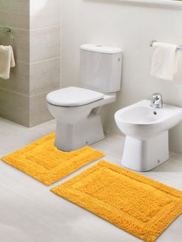Sashaa World - Yellow Anti-Skid Solid Bathmats (Pack of 2)