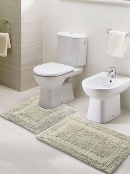 Sashaa World - Grey Anti-Skid Solid Bathmats (Pack of 2)