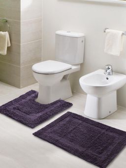 Sashaa World - Purple Anti-Skid Solid Bathmats (Pack of 2)