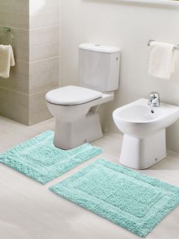 Sashaa World - Blue Anti-Skid Solid Bathmats (Pack of 2)