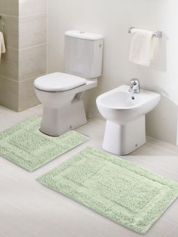 Sashaa World - Green Anti-Skid Solid Bathmats (Pack of 2)