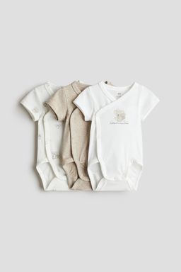 H&M - Boys 3-Pack Wrapover Bodysuits