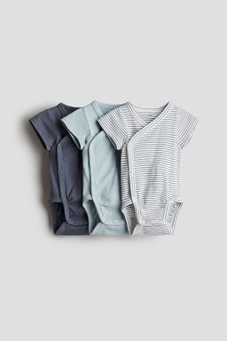 H&M - Boys 3-Pack Wrapover Bodysuits