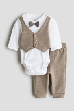 H&M - Boys Beige 2-Piece Dressy Set