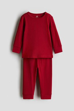 H&M - Boys Red Ribbed Cotton Set