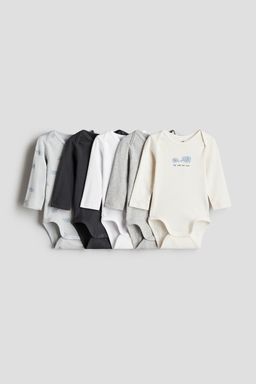 H&M - Boys 5-Pack Long-Sleeved Bodysuits
