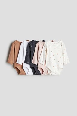 H&M - Boys 5-Pack Long-Sleeved Bodysuits