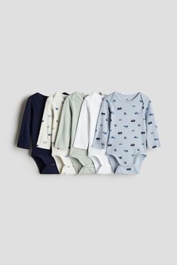 H&M - Boys 5-Pack Long-Sleeved Bodysuits