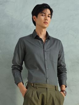 Arrow - Men Grey Cotton Slim Fit Shirt