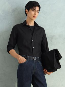 Arrow - Men Black Cotton Slim Fit Shirt