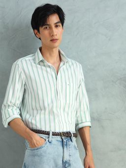 Arrow - Men Green Cotton Slim Fit Shirt