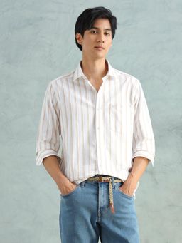 Arrow - Men Orange Cotton Slim Fit Shirt