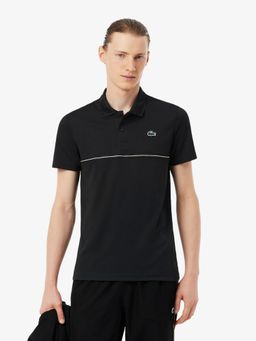 Lacoste - Men Black Ultra Dry Print Sport Polo Shirt